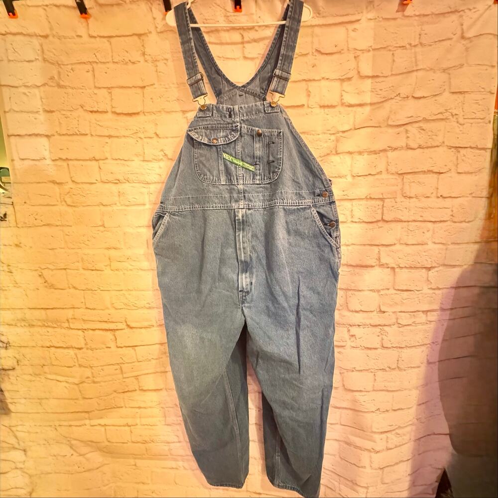 Key Imperial Men’s Overalls Denim Blue Sz 48x30 Excellent Condition!